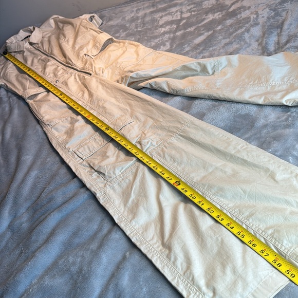 NWT Zara Cotton Wide Leg Skater Cargo Pocket Jumpsuit Size Small - Picture 16 of 16